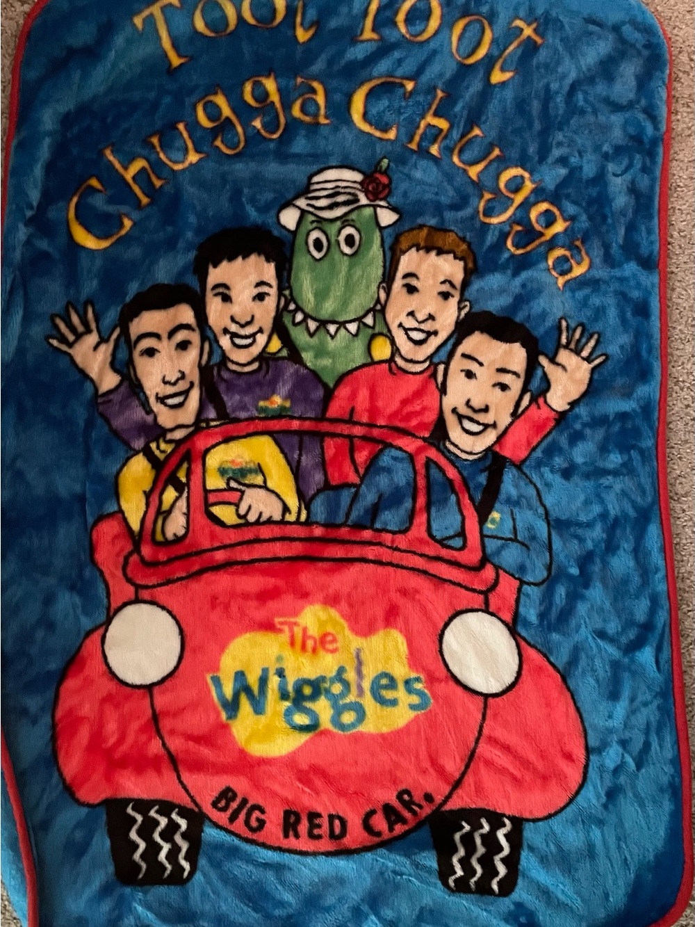 The Wiggles Big Red Car Plush Blanket 2004 Toot Toot Chugga 30 X 45  Vintage - Picture 2 of 7